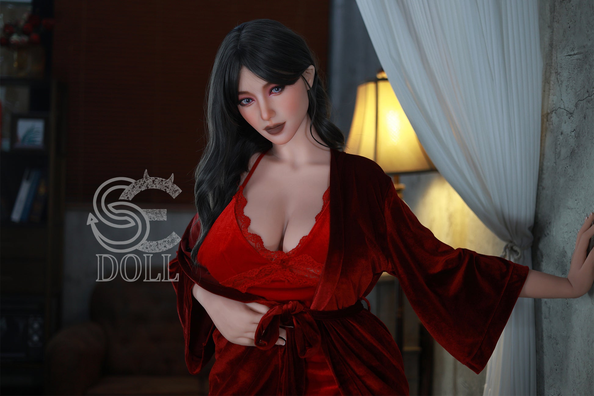 Mature silicone doll with big breasts and curves.