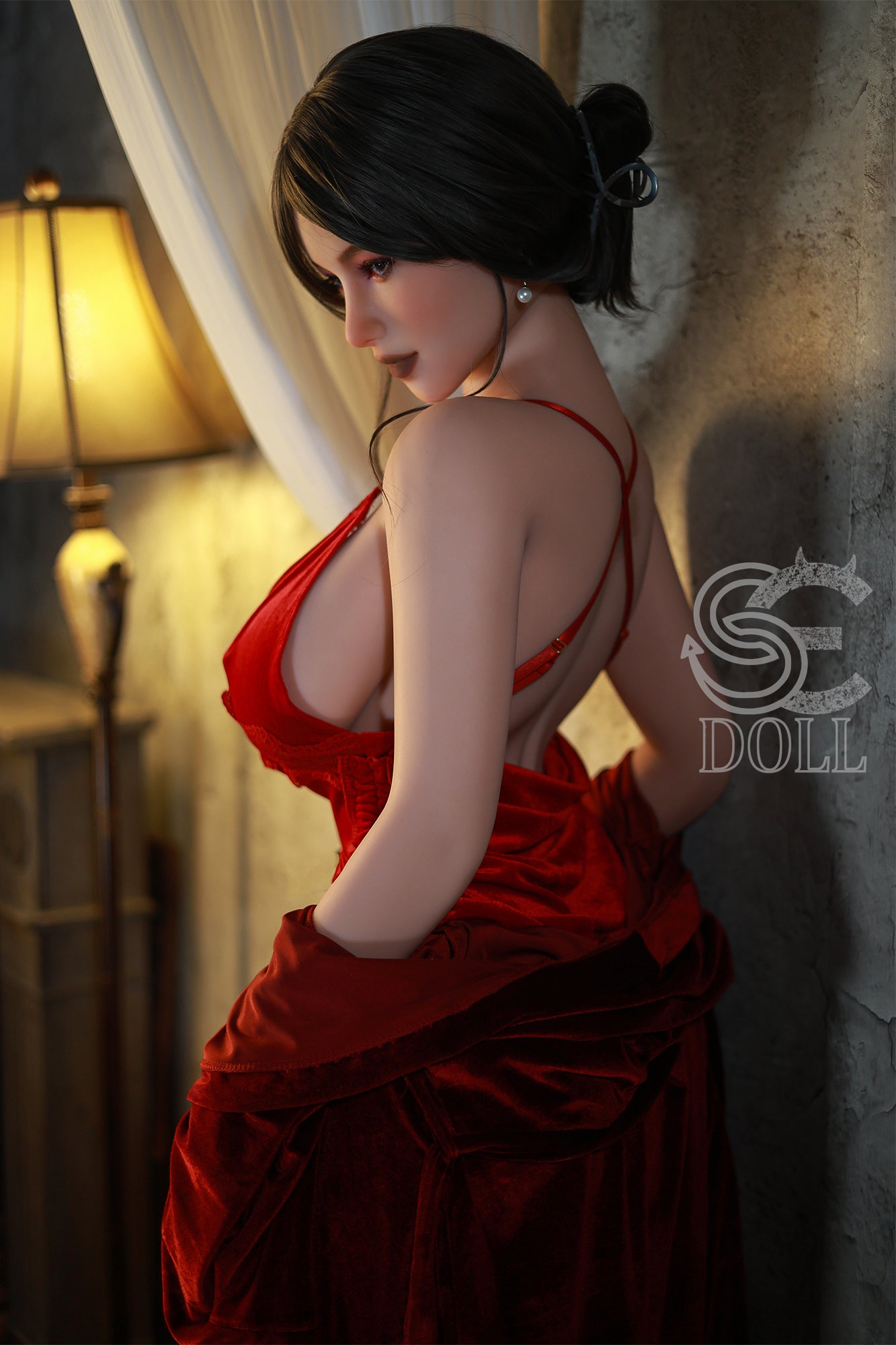 Realistic businesswoman fantasy sex doll.