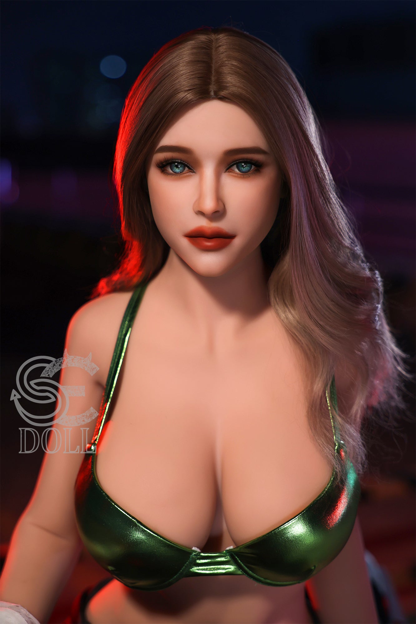 hot woman with big breasts and hot... an adventurous sex doll.