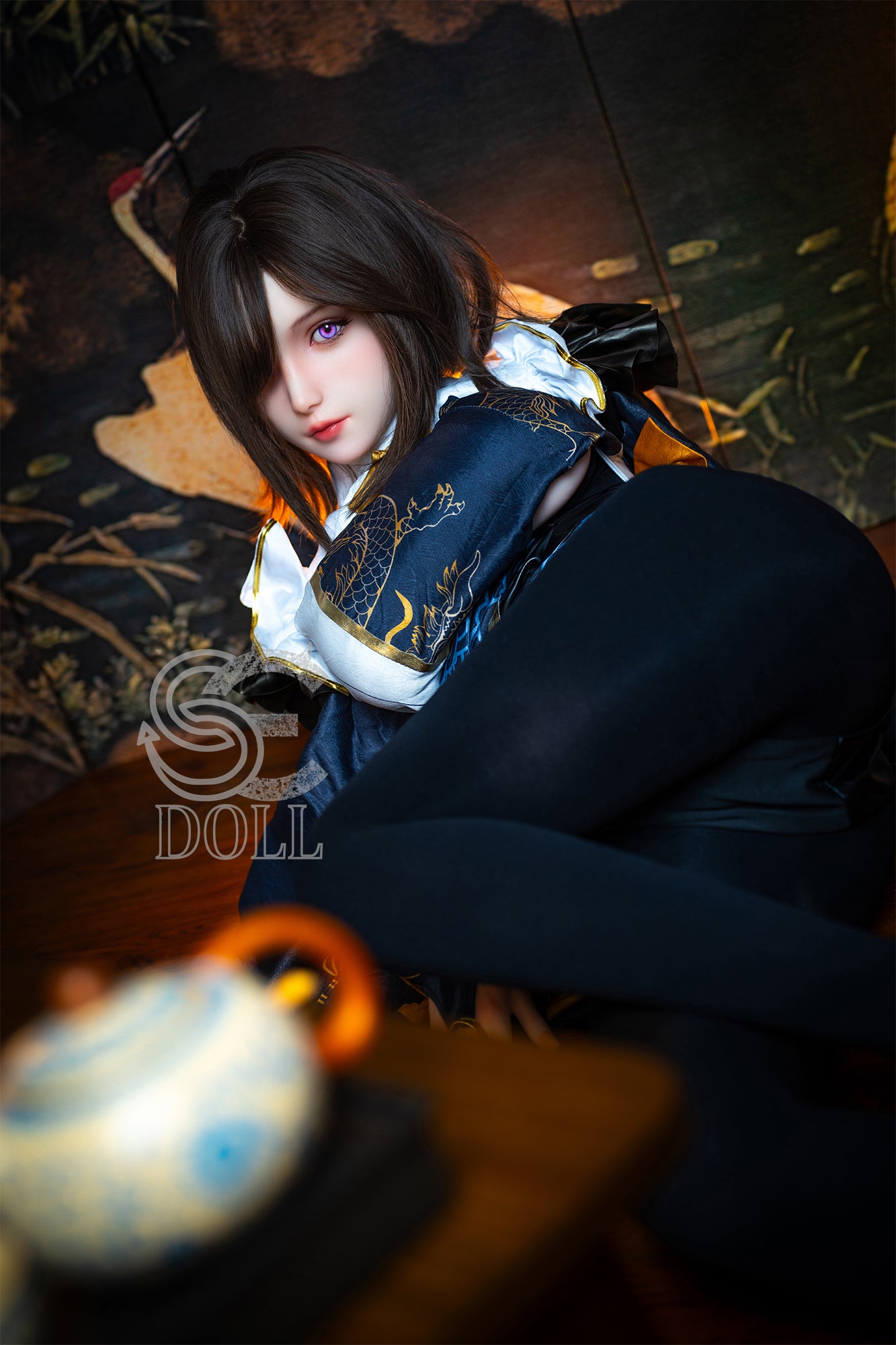 Close-up of Yuuki I., E cup silicone sex doll with detailed face and soft lips.