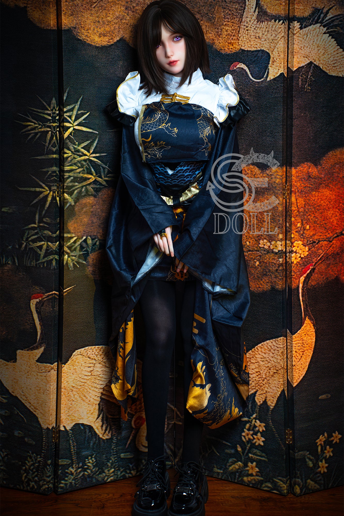 Realistic silicone sex doll Yuuki I. in Asian-inspired elegant outfit by SEDOLL.