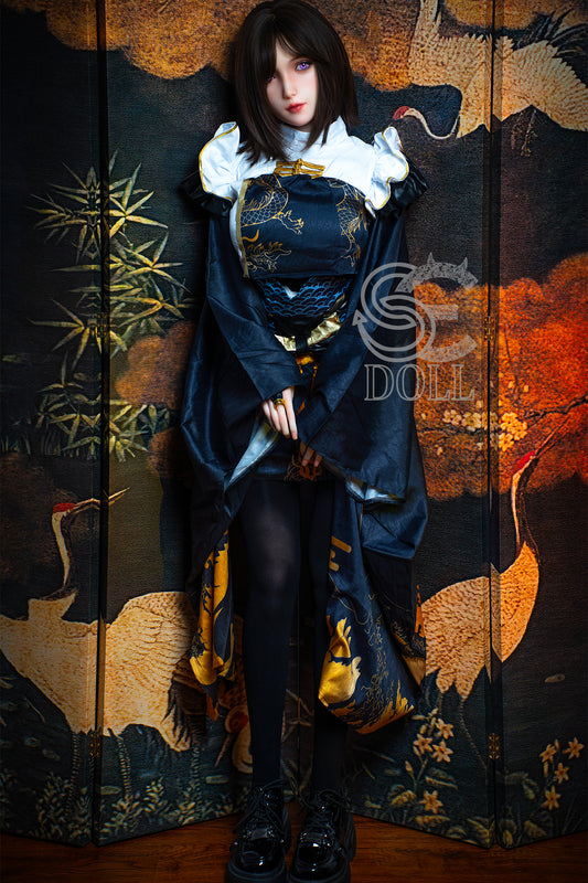 Realistic silicone sex doll Yuuki I. in Asian-inspired elegant outfit by SEDOLL.