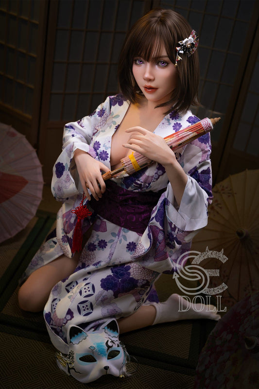 Kemeny.E 155cm D Cup Silicone Sex Doll by SEDOLL with short hair and slim figure