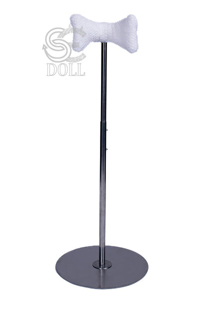 Dual-function sex doll stand with soft cloth saddle cover