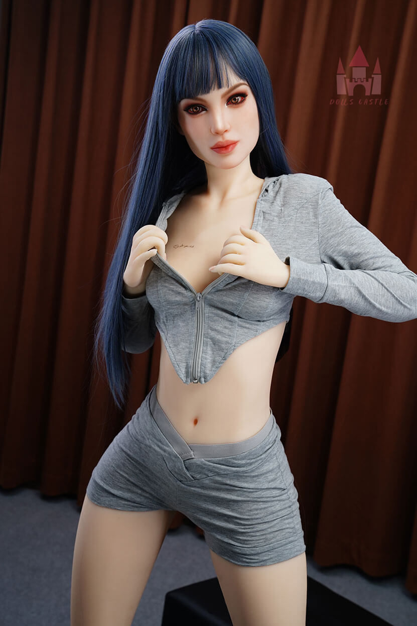 Mackenzie 170cm B Cup Slim TPE Sex Doll with Black-Blue Hair by Dolls Castle