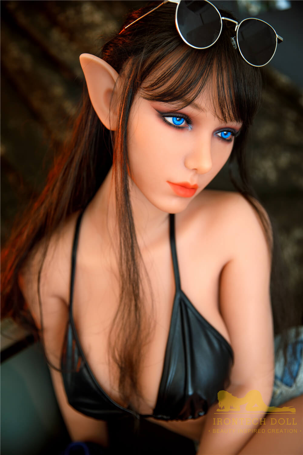 Cute blue eyes of sex doll 