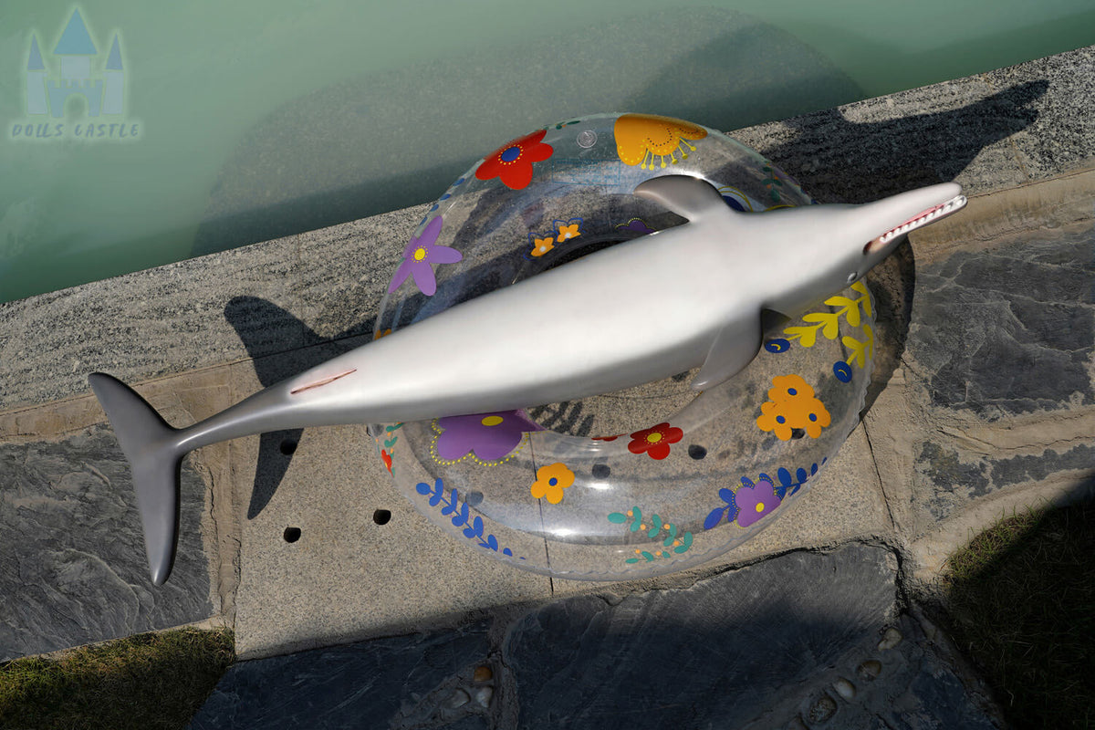 Dolls Castle realistic silicone dolphin doll poolside view