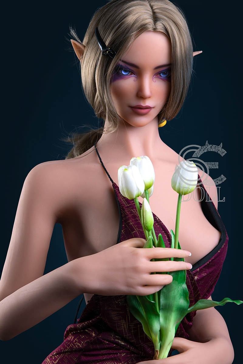 Blonde elf TPE Sex Doll with blue eyes