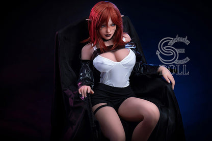 Red-haired heroine with futuristic warrior styling and pointed elf ears