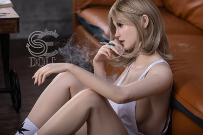Elegant blonde E-cup silicone doll by SEDOLL