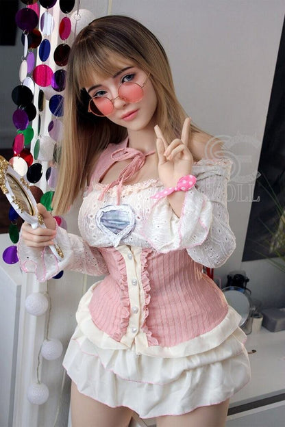 161cm lifelike silicone sex doll with long blonde hair
